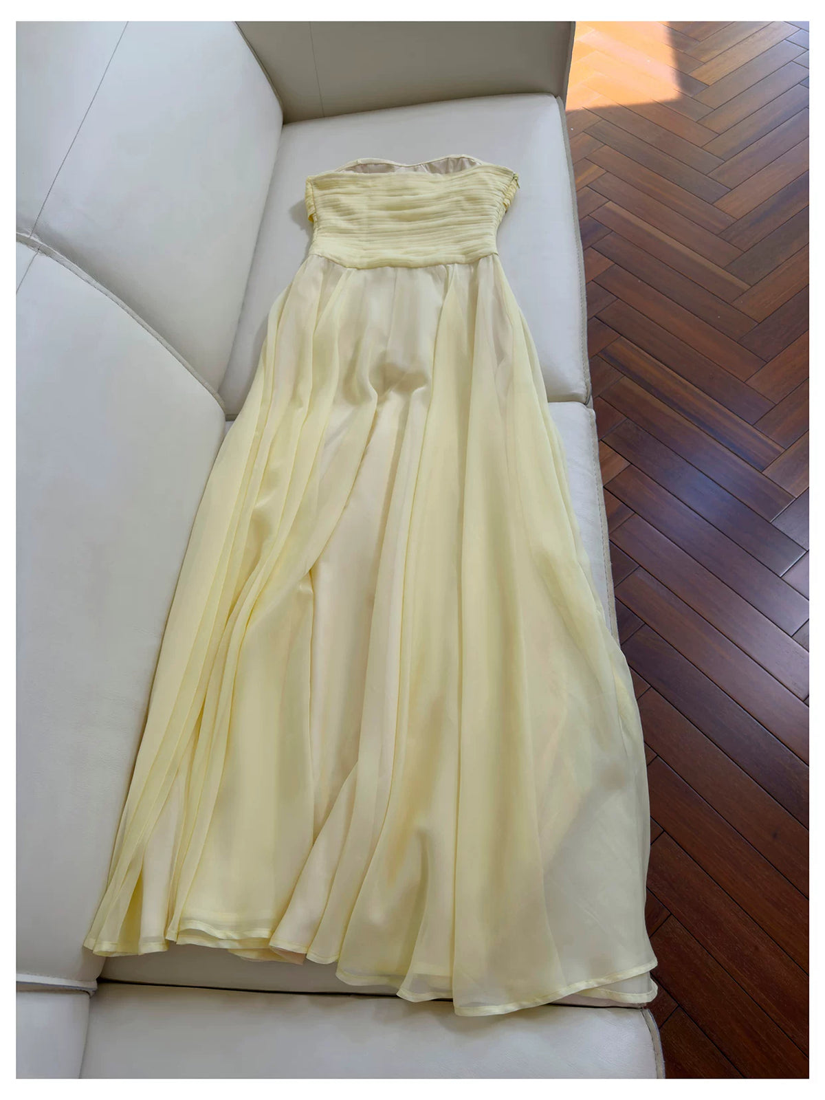Strapless Chiffon Bridesmaid Maxi Dress F0437