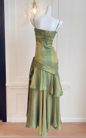 Meerjungfrauen-Prinzessin, festliches Kleid für Erwachsene, leichter Luxus, Nischendesign, High-End Träger-Abendkleid, lang FD01