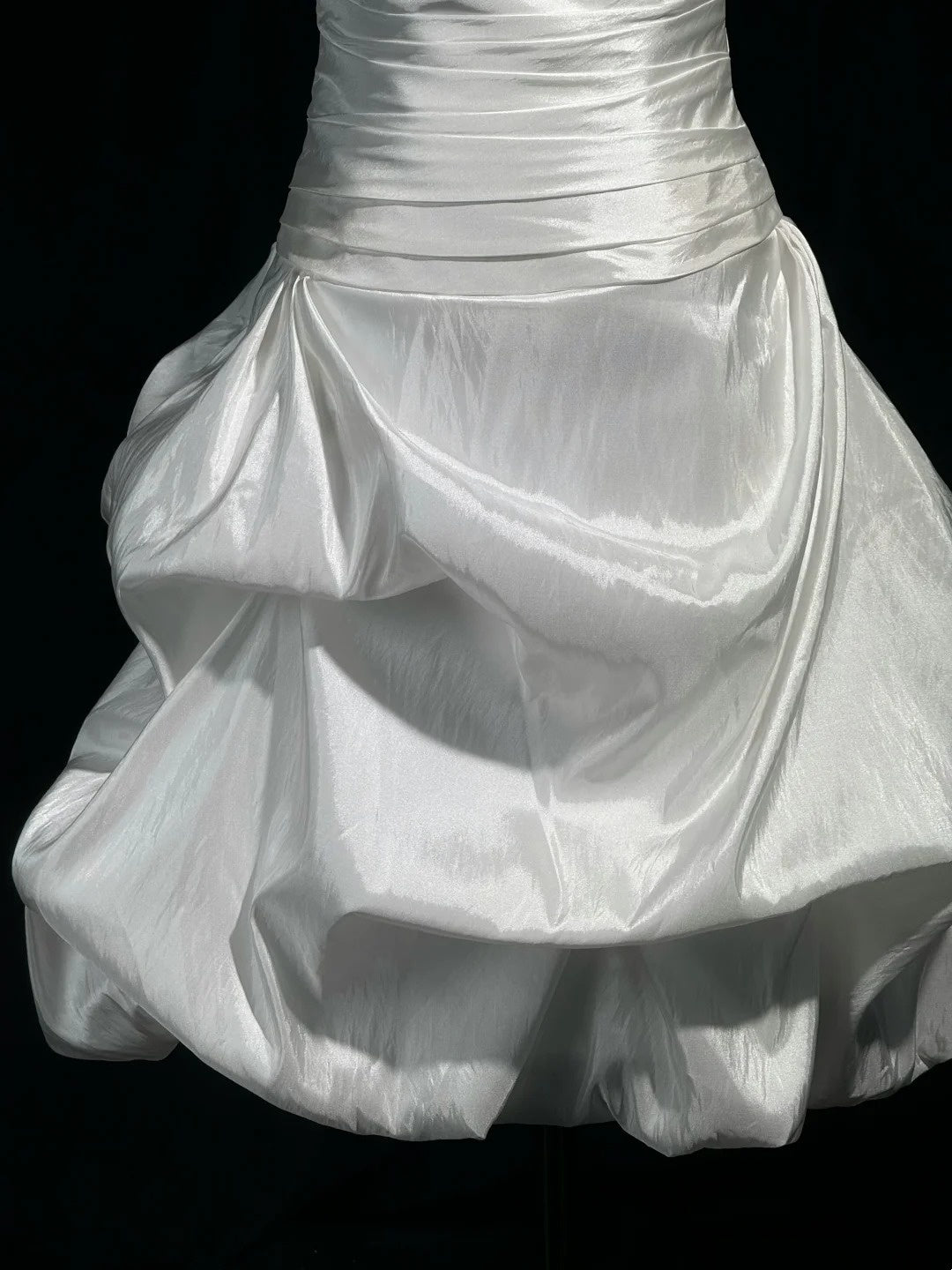 Strapless Lace Beaded Short Wedding Dress, Corset Lace‑Up Back Satin Bridal Gown F0129