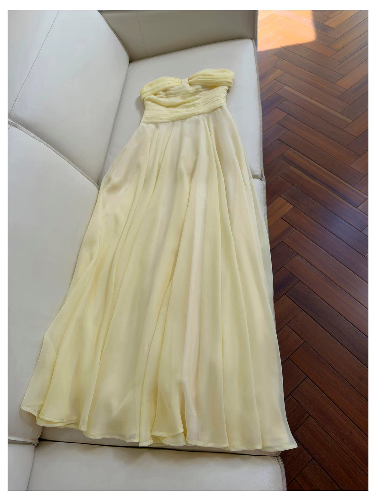 Strapless Chiffon Bridesmaid Maxi Dress  F0437