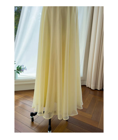 Strapless Chiffon Bridesmaid Maxi Dress  F0437