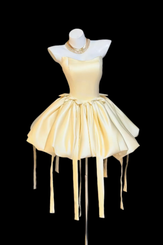 Atemberaubendes trägerloses Satin-Bubble-Minikleid, süßes Korsett-Abendkleid für Damen, ideal für Geburtstag, Homecoming, Abschlussball und besondere Anlässe Floral023