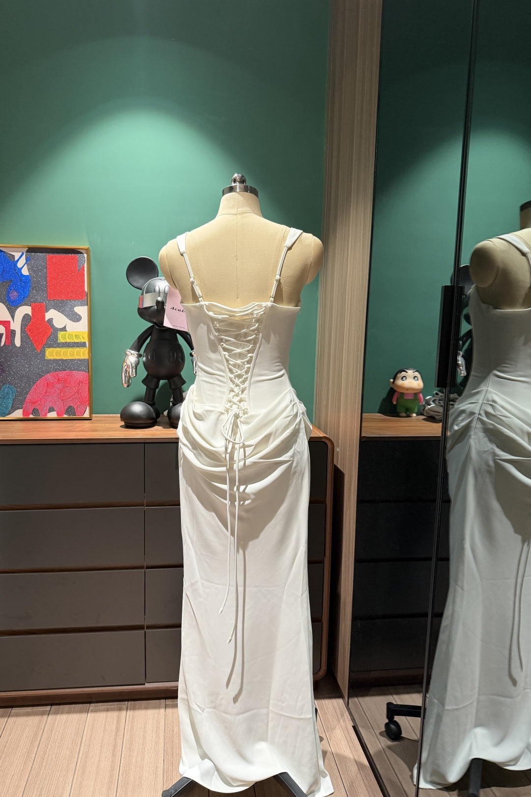 Square Neck Corset Mermaid Long Evening Dress, Draped Waist Formal Gown F0422