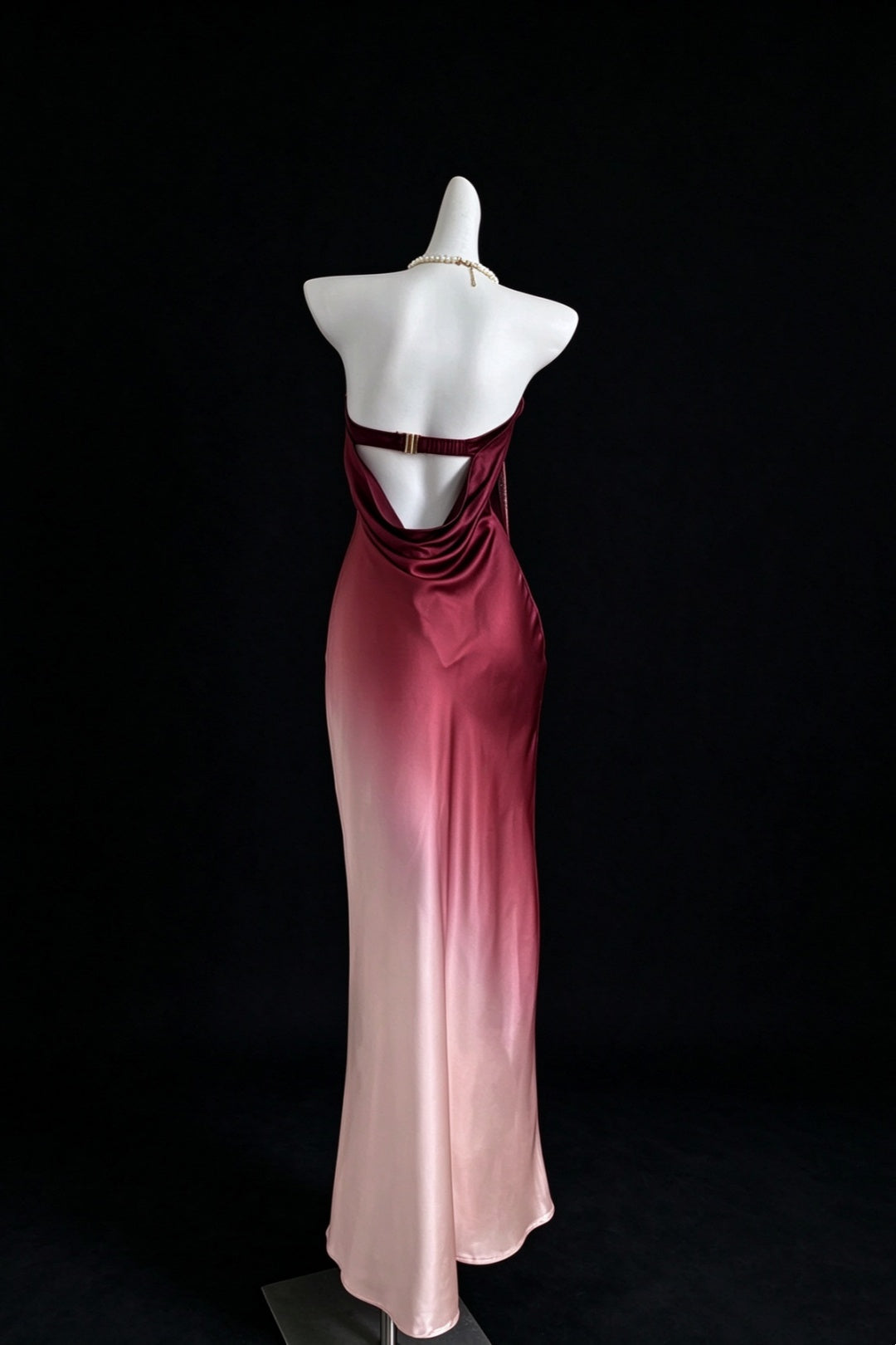Strapless Gradient Satin Mermaid Maxi Formal Dress F0529