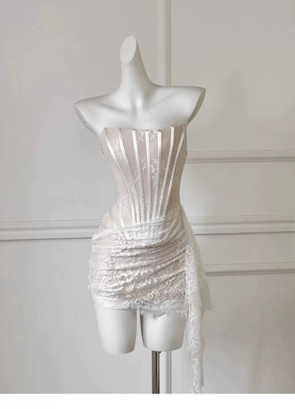 Strapless Lace Corset Mermaid Formal Dress F0450