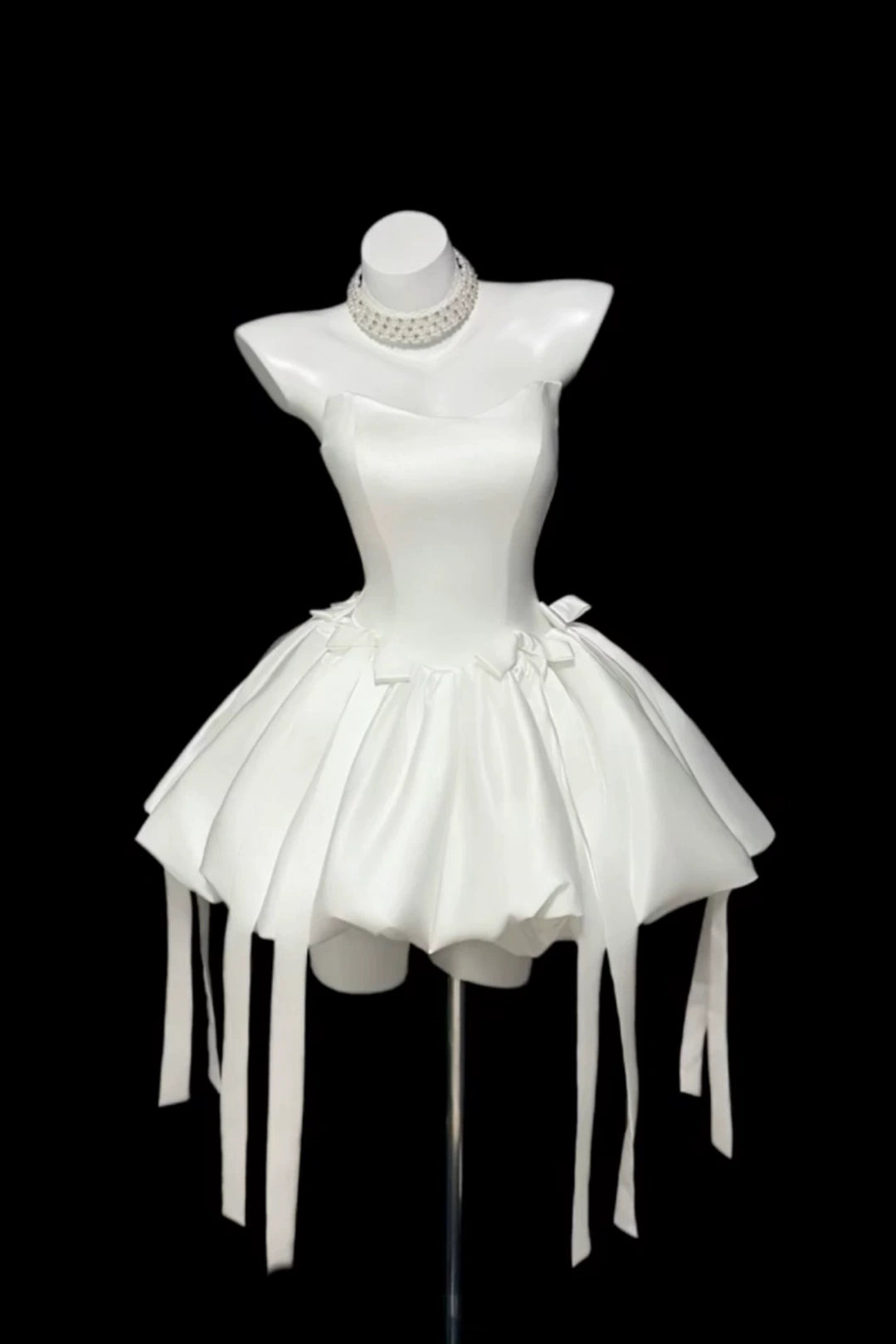 Strapless Sweetheart Satin Puffy Mini Homecoming Dress F0315