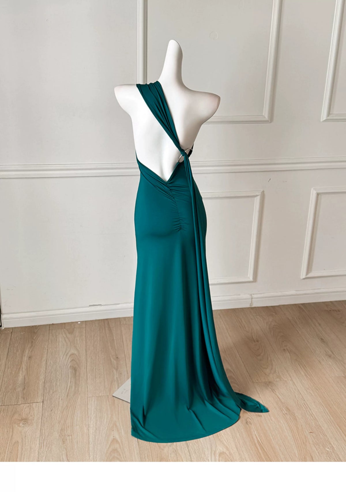 Teal One Shoulder Mermaid Long Evening Dress F0494