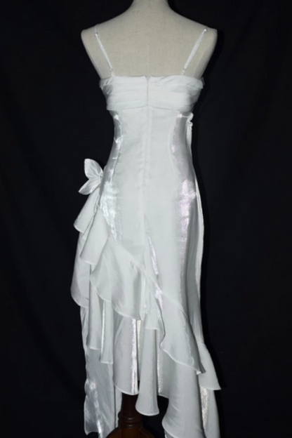 Vintage-inspired iridescent "mermaid" gown—a sophisticated, unique, and high-end statement piece perfect for formal celebrations L005
